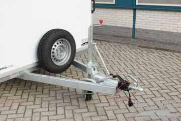 Reservewiel gemonteerd aan de voorzijde